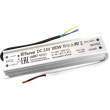 Блок питания 24V 100W, IP67, металл влагозащищенный, Feron [LB007]