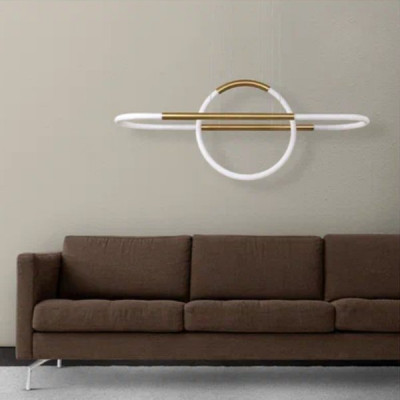 Светильник подвесной LED 32W 4000K, металл, инсталяция, iSvet SATURN [SMR-101-1-4] латунь