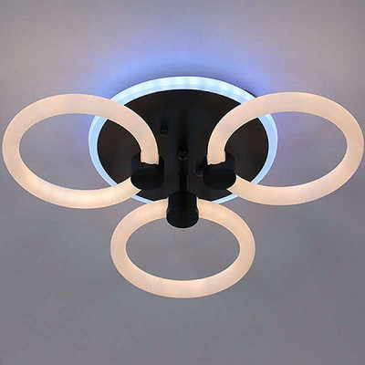 Люстра LED 120W, ПДУ 3000-6500K+RGB, акрил, 600*600*110, бескаркасная, Elight [7778] черный