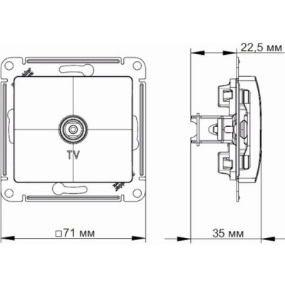 Розетка с/у TV одиночная, IP20, Schneider Electric ATLASDESIGN [ATN001393] лотос