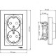 Розетка с/у 2x2P+Е 16A, IP20, в сборе, Schneider Electric ATLASDESIGN [ATN001324] лотос