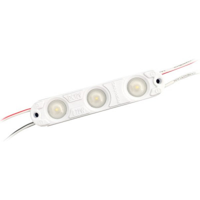 Модуль LED 3xSMD2835 линза 160°, 12В, 0.72W, 80Лм, 10-12КК, 63*13*5, прв.80мм, RISHANG [ML863TA]